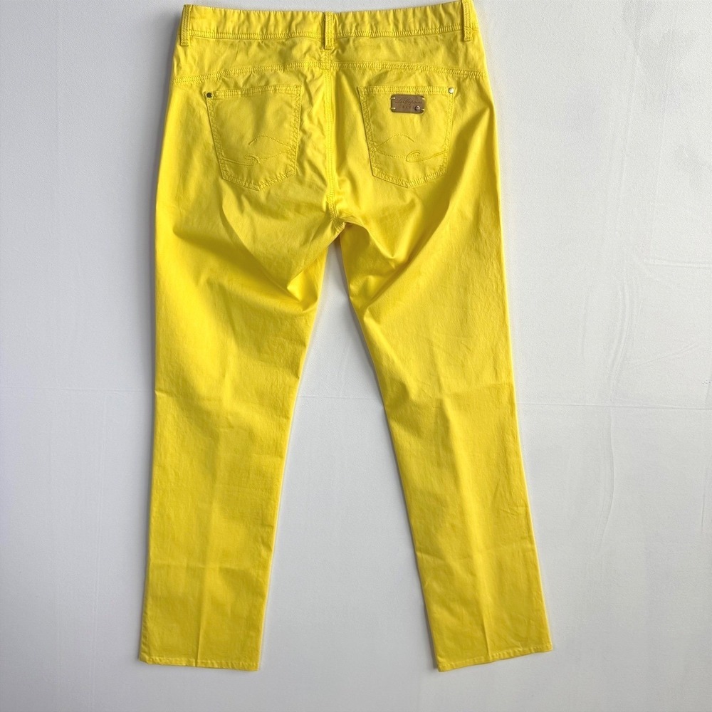 Les Copains Blue Womens Yellow Cotton Straight Leg Pants Italian summer - Picture 7 of 16